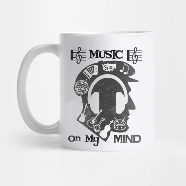 Music on my mind T Shirt for Music Lover by Savi L'amour